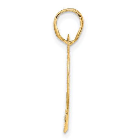 Polished Etched Number 82 Charm Pendant in Real 14k Yellow Gold