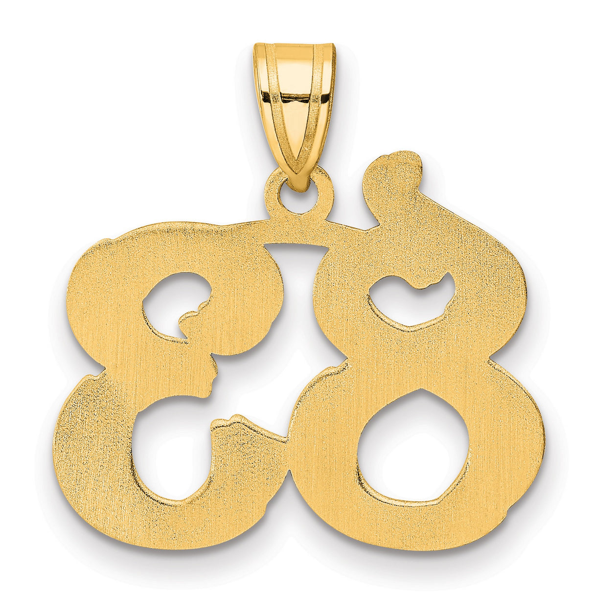 Polished Etched Number 83 Charm Pendant in Real 14k Yellow Gold
