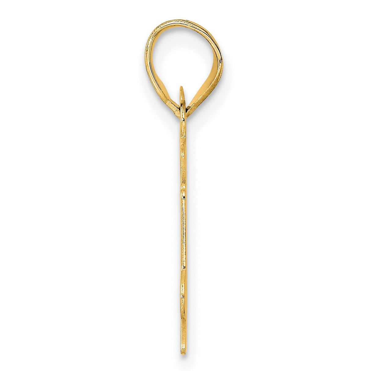 Polished Etched Number 84 Charm Pendant in Real 14k Yellow Gold