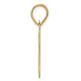 Polished Etched Number 87 Charm Pendant in Real 14k Yellow Gold