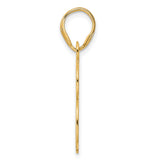 Polished Etched Number 88 Charm Pendant in Real 14k Yellow Gold