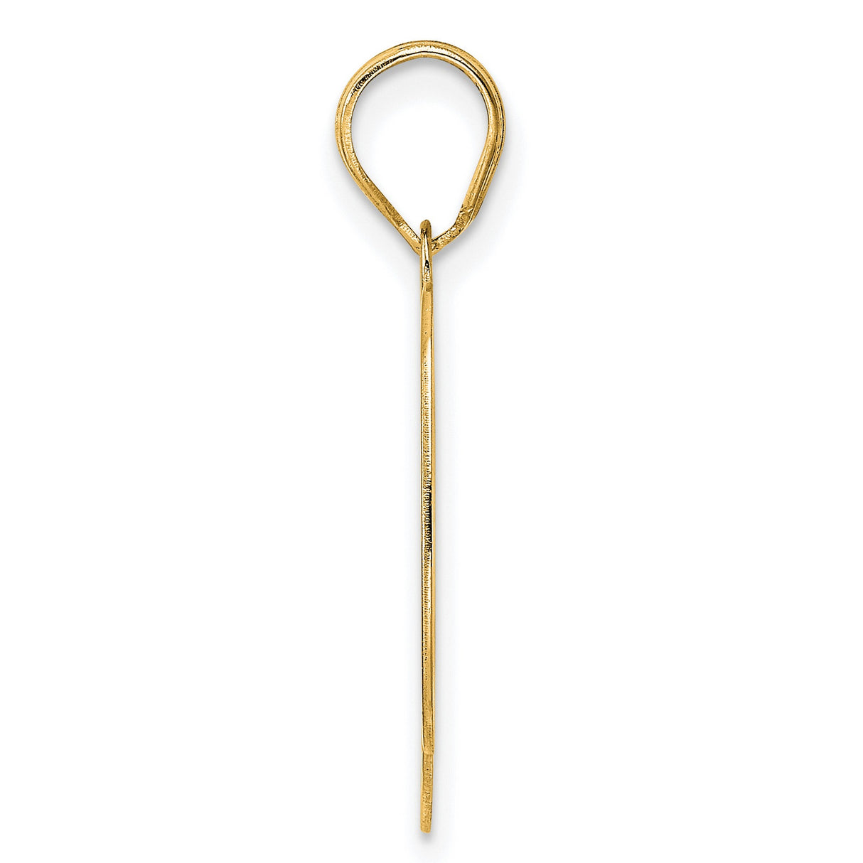 Polished Etched Number 90 Charm Pendant in Real 14k Yellow Gold