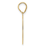 Polished Etched Number 90 Charm Pendant in Real 14k Yellow Gold