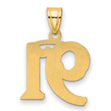 Polished Etched Number 91 Charm Pendant in Real 14k Yellow Gold
