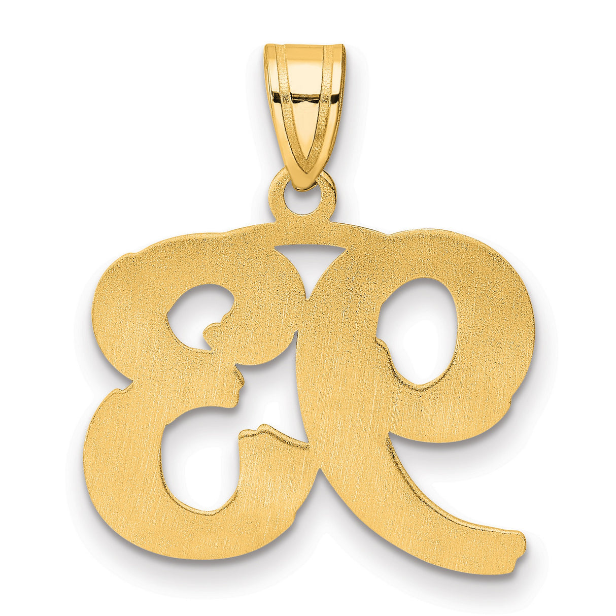 Polished Etched Number 93 Charm Pendant in Real 14k Yellow Gold