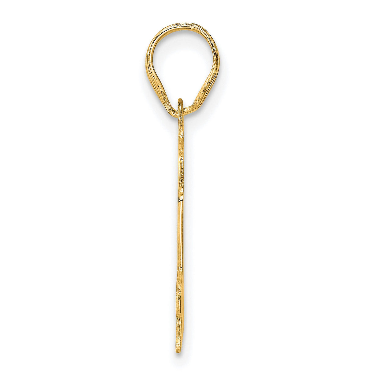 Polished Etched Number 94 Charm Pendant in Real 14k Yellow Gold