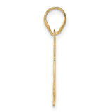 Polished Etched Number 94 Charm Pendant in Real 14k Yellow Gold