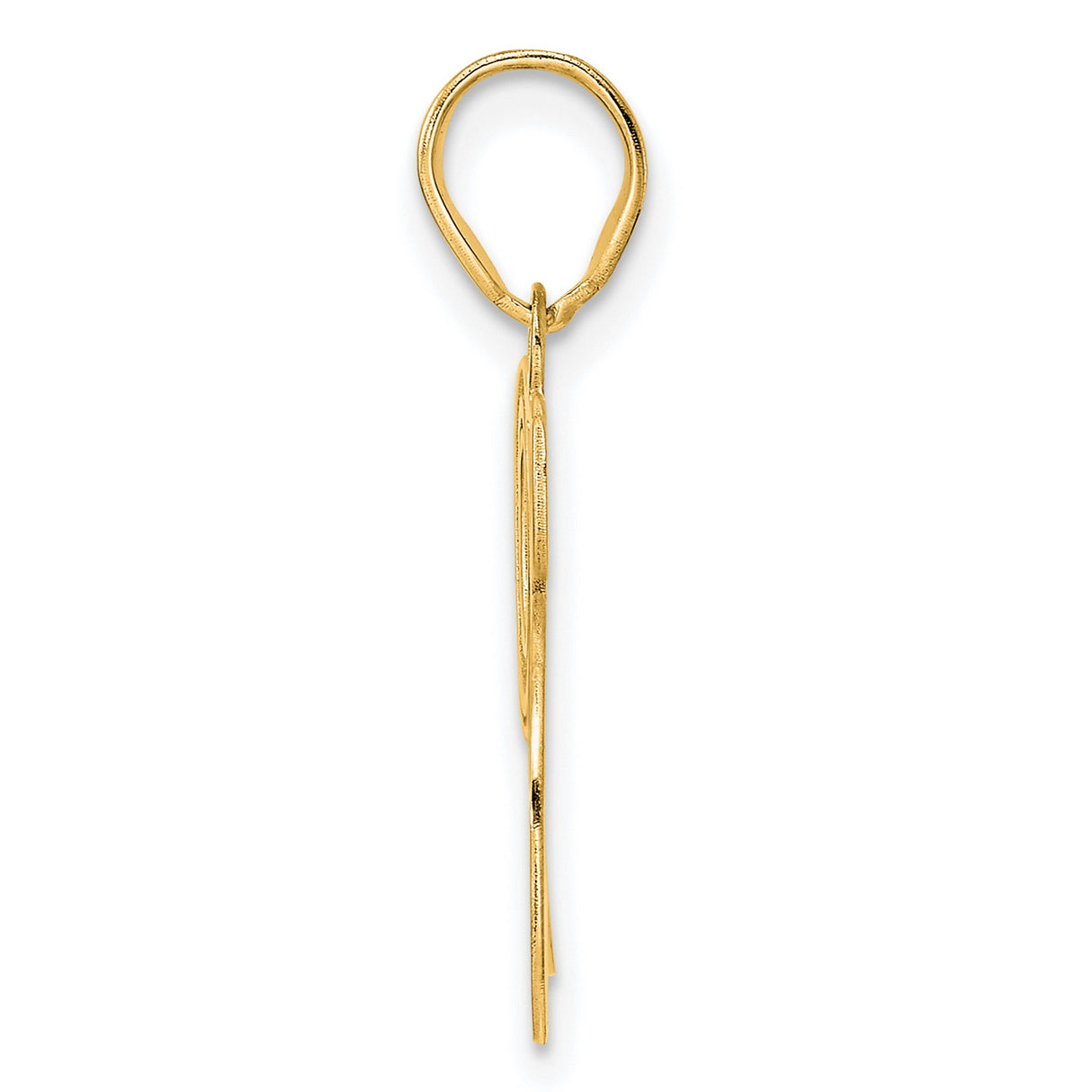 Polished Etched Number 95 Charm Pendant in Real 14k Yellow Gold