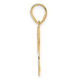 Polished Etched Number 95 Charm Pendant in Real 14k Yellow Gold