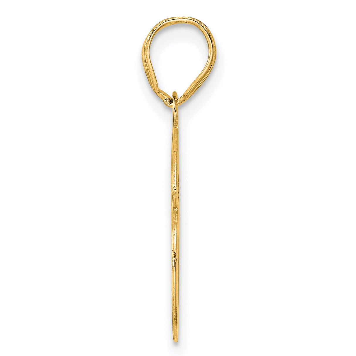 Polished Etched Number 96 Charm Pendant in Real 14k Yellow Gold