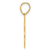 Polished Etched Number 96 Charm Pendant in Real 14k Yellow Gold