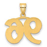 Polished Etched Number 96 Charm Pendant in Real 14k Yellow Gold