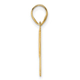 Polished Etched Number 97 Charm Pendant in Real 14k Yellow Gold