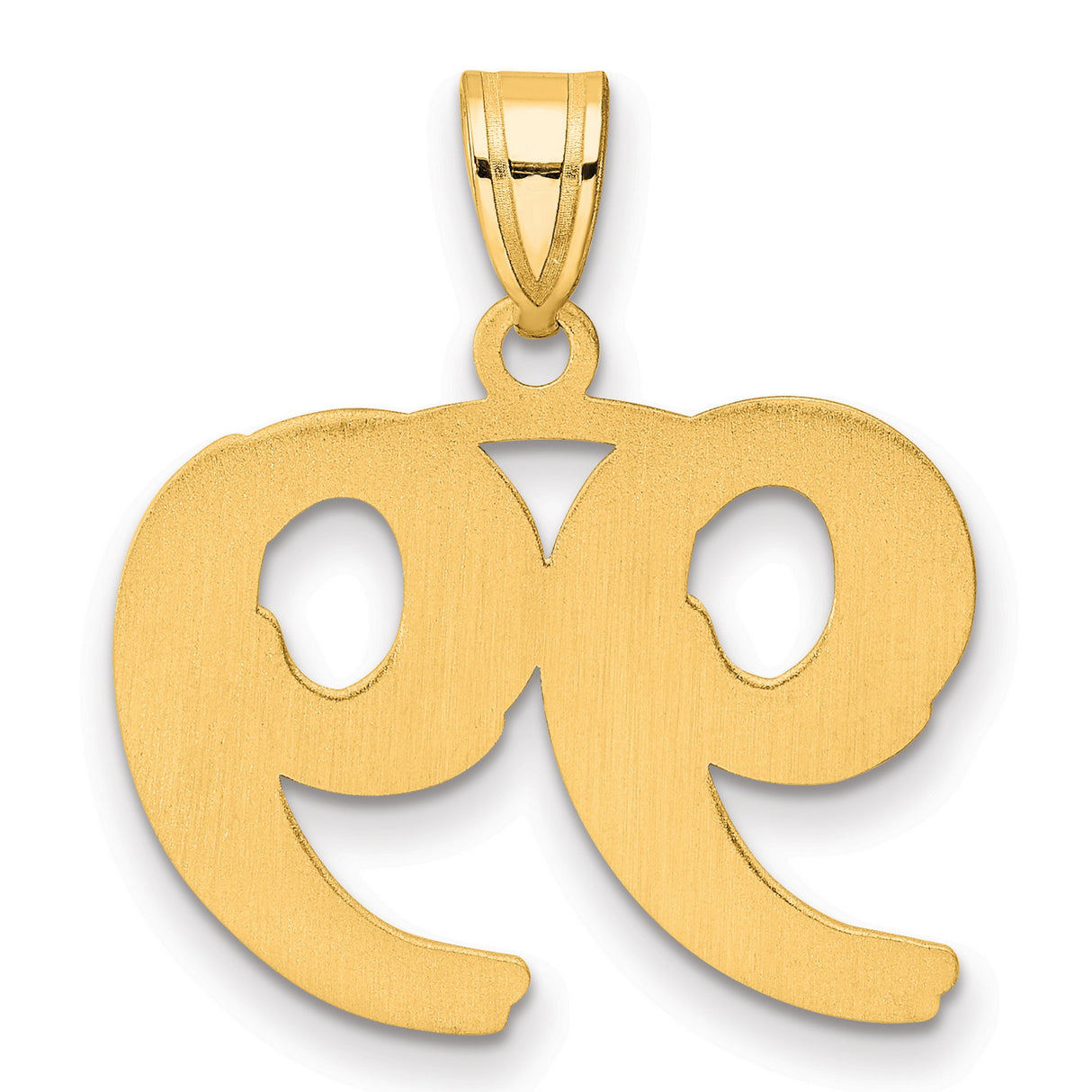 Polished Etched Number 99 Charm Pendant in Real 14k Yellow Gold