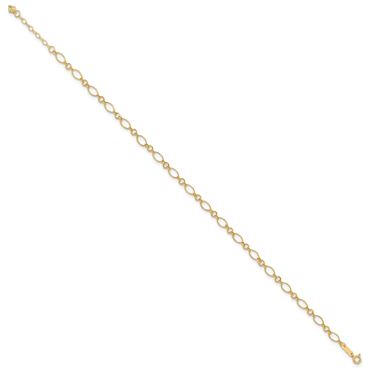 14K Yellow Gold 4 mm Polished Chain Anklet