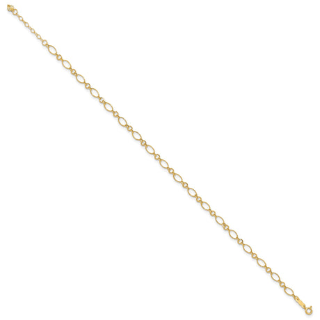 14K Yellow Gold 4 mm Polished Chain Anklet
