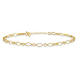 14K Yellow Gold 4 mm Polished Chain Anklet alternate angle