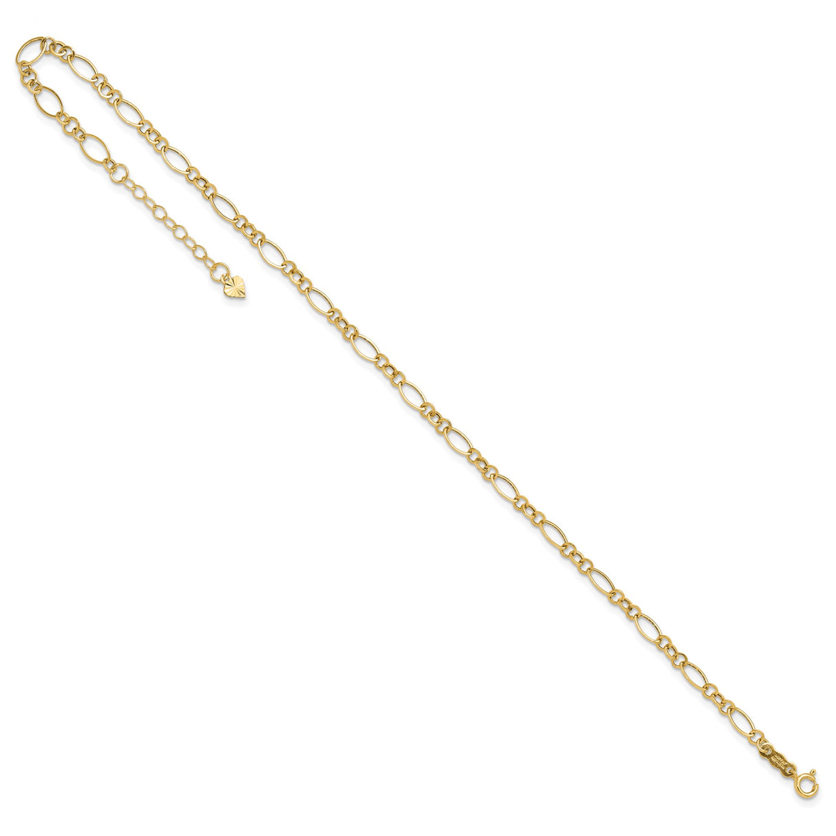 14K Yellow Gold 4 mm Polished Chain Anklet detail view
