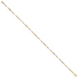 14K Two-tone Gold 2.2 mm Polished Chain Anklet