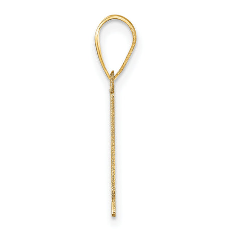 14k Yellow Gold Number 1 Pendant, Polished Finish Charm, Achievement and Leadership Symbol
