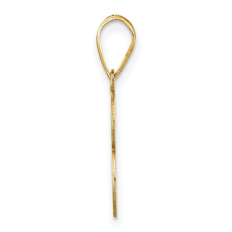 14k Yellow Gold Number 3 Pendant, Polished Finish, Classic Typeface, Unisex Charm