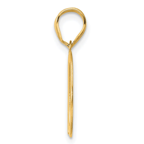 Polished Number 10 Charm Pendant in Real 14k Yellow Gold