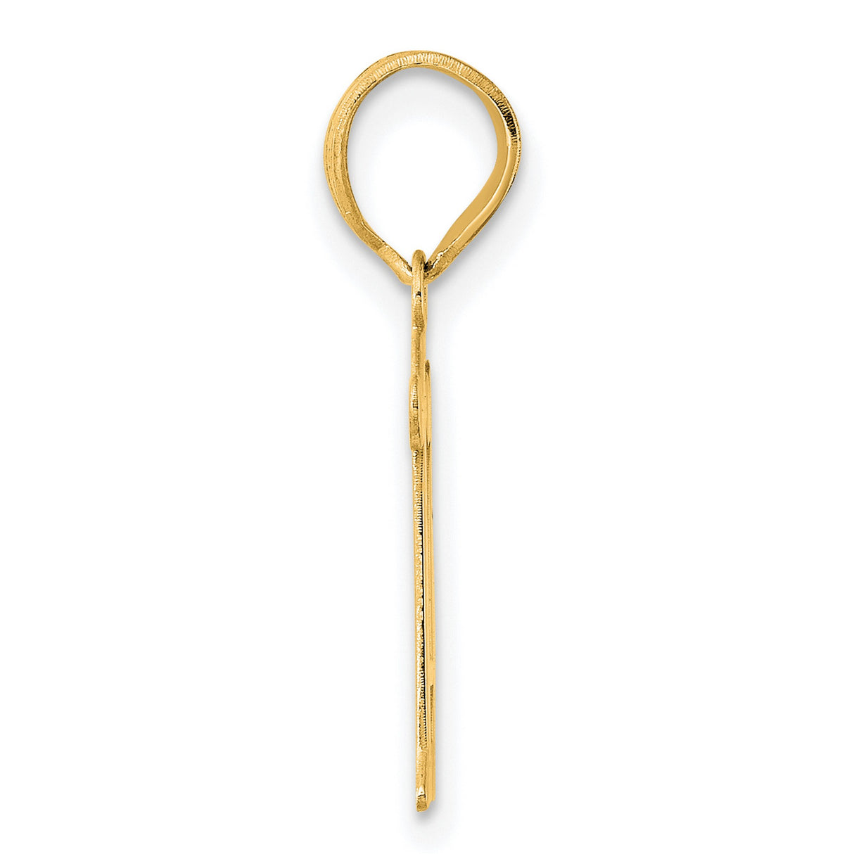 Polished Number 11 Charm Pendant in Real 14k Yellow Gold