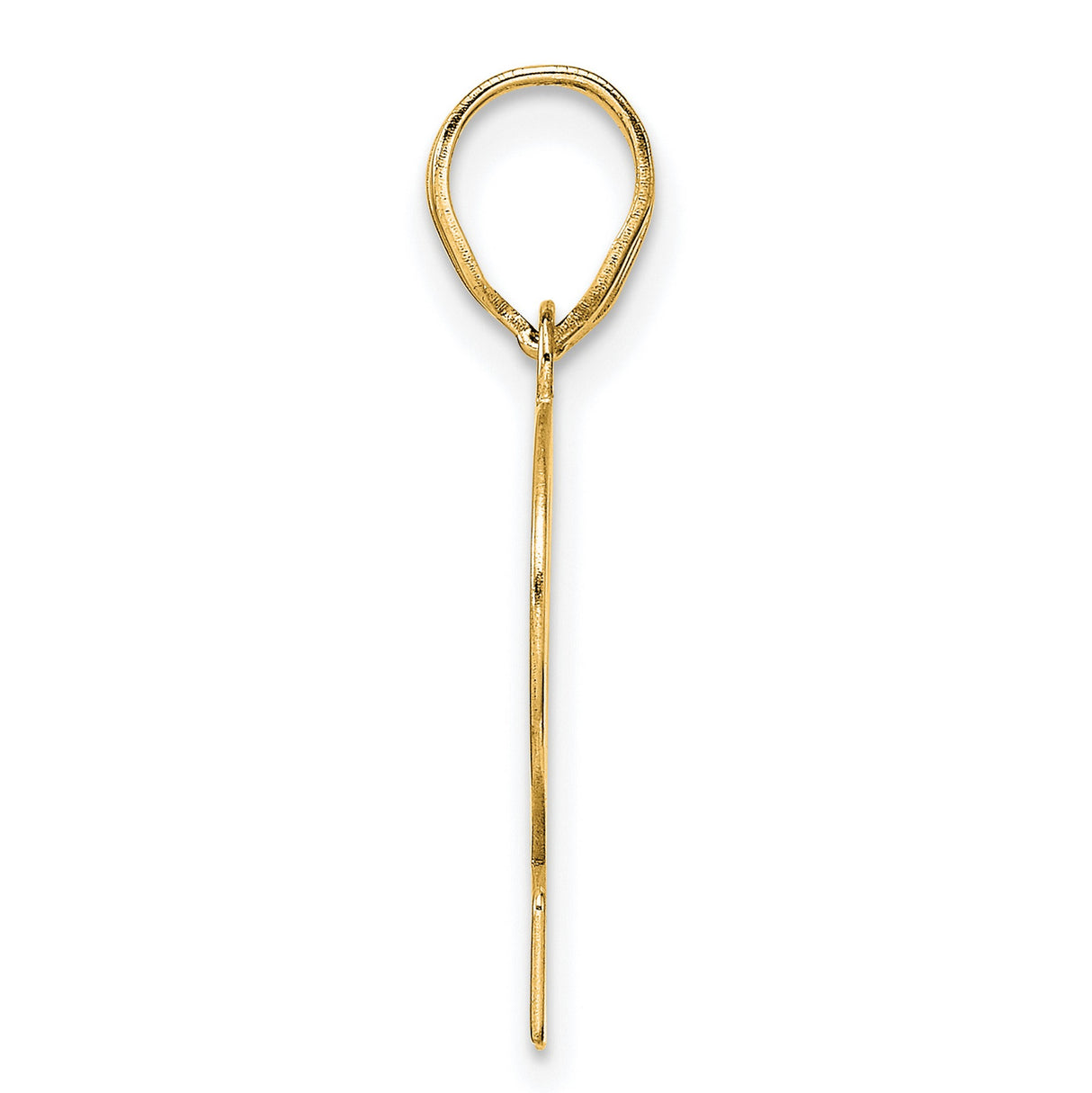 Polished Number 12 Charm Pendant in Real 14k Yellow Gold