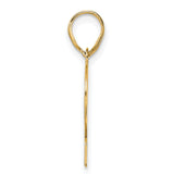 Polished Number 12 Charm Pendant in Real 14k Yellow Gold