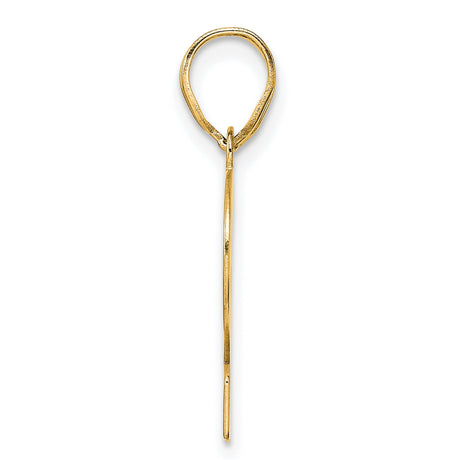 Polished Number 12 Charm Pendant in Real 14k Yellow Gold