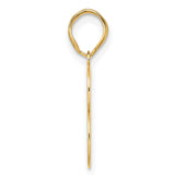 Polished Number 13 Charm Pendant in Real 14k Yellow Gold