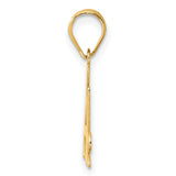 Polished Number 14 Charm Pendant in Real 14k Yellow Gold