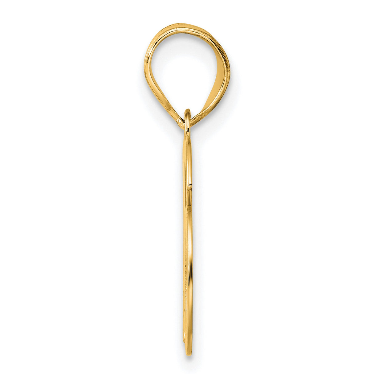 Polished Number 16 Charm Pendant in Real 14k Yellow Gold