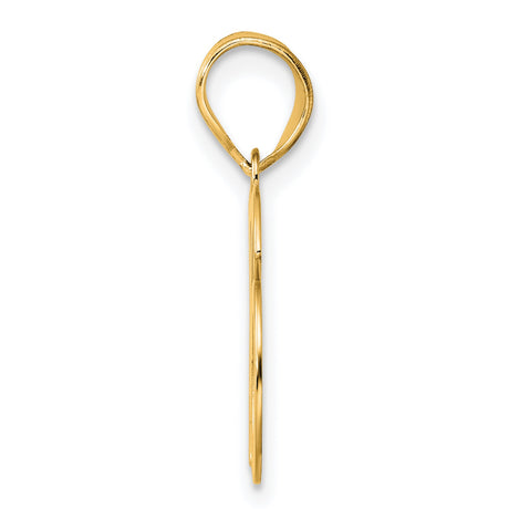 Polished Number 16 Charm Pendant in Real 14k Yellow Gold