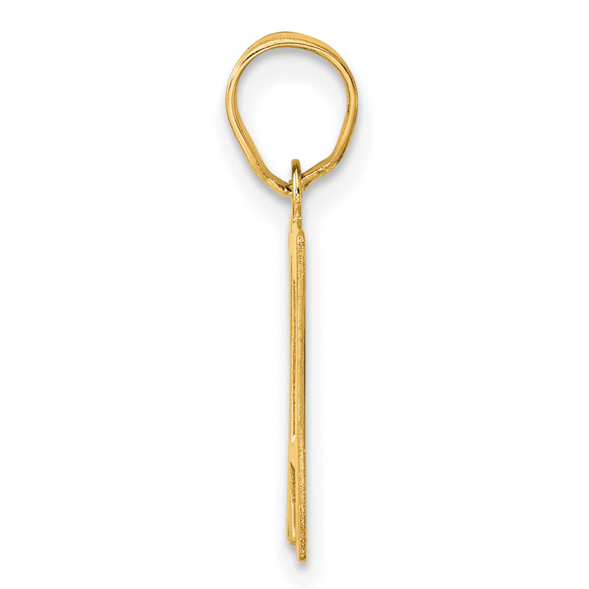 Polished Number 17 Charm Pendant in Real 14k Yellow Gold
