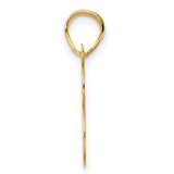 Polished Number 18 Charm Pendant in Real 14k Yellow Gold