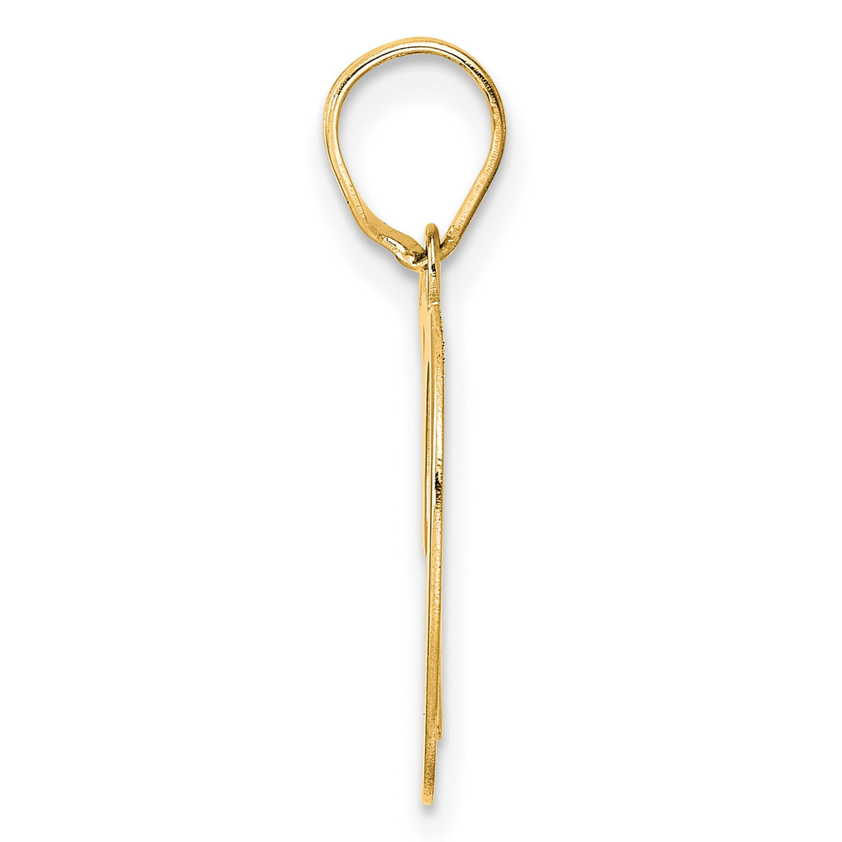Polished Number 19 Charm Pendant in Real 14k Yellow Gold