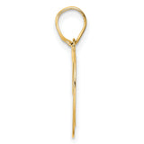 Polished Number 19 Charm Pendant in Real 14k Yellow Gold