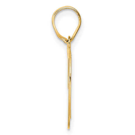 Polished Number 19 Charm Pendant in Real 14k Yellow Gold