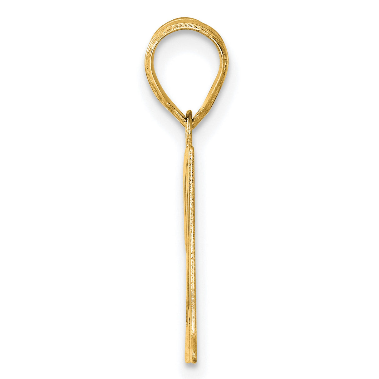 Polished Number 21 Charm Pendant in Real 14k Yellow Gold