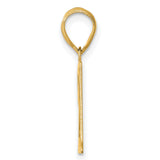 Polished Number 21 Charm Pendant in Real 14k Yellow Gold