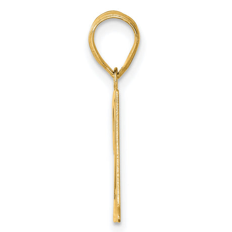 Polished Number 21 Charm Pendant in Real 14k Yellow Gold