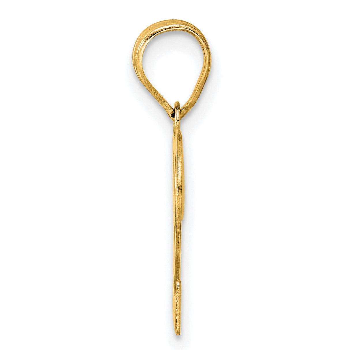 Polished Number 22 Charm Pendant in Real 14k Yellow Gold