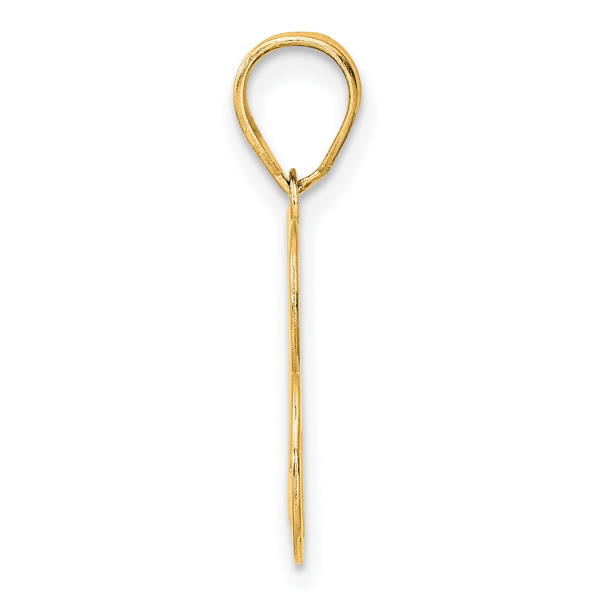 Polished Number 23 Charm Pendant in Real 14k Yellow Gold