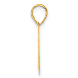 Polished Number 23 Charm Pendant in Real 14k Yellow Gold