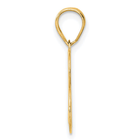 Polished Number 23 Charm Pendant in Real 14k Yellow Gold