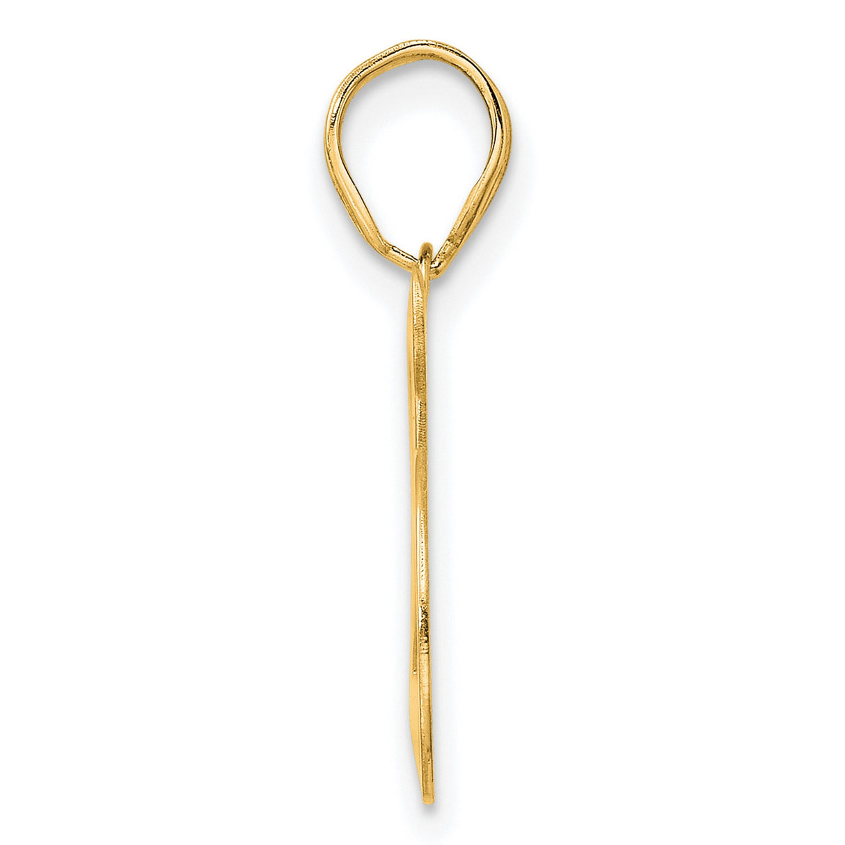 Polished Number 25 Charm Pendant in Real 14k Yellow Gold