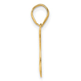 Polished Number 25 Charm Pendant in Real 14k Yellow Gold