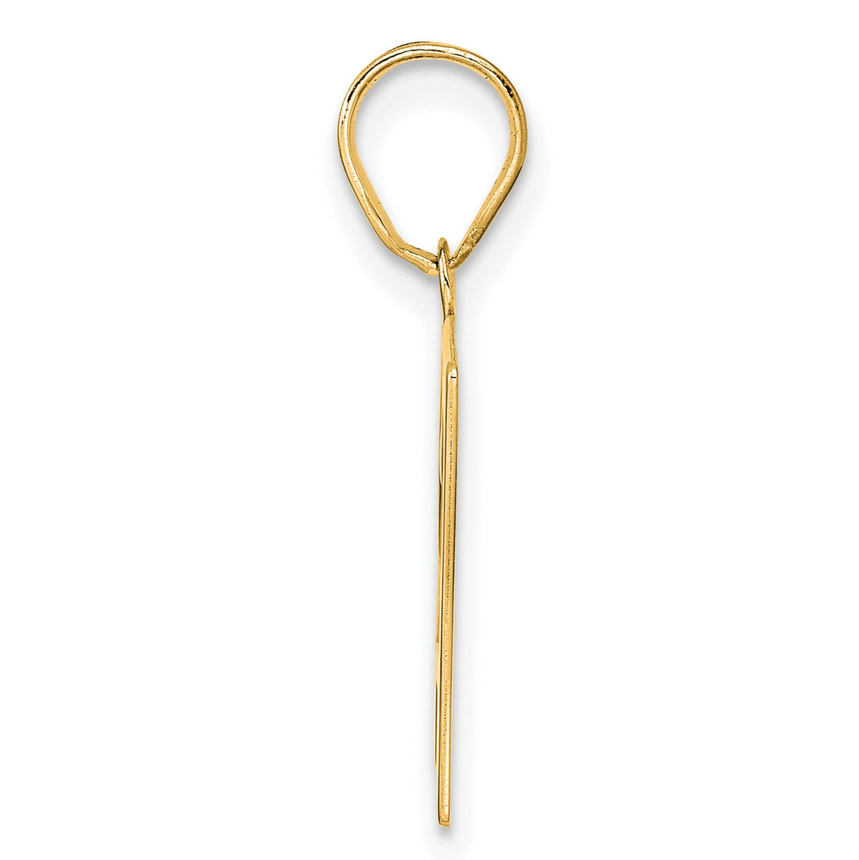 Polished Number 27 Charm Pendant in Real 14k Yellow Gold