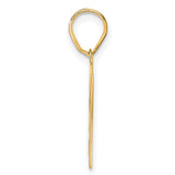 Polished Number 27 Charm Pendant in Real 14k Yellow Gold